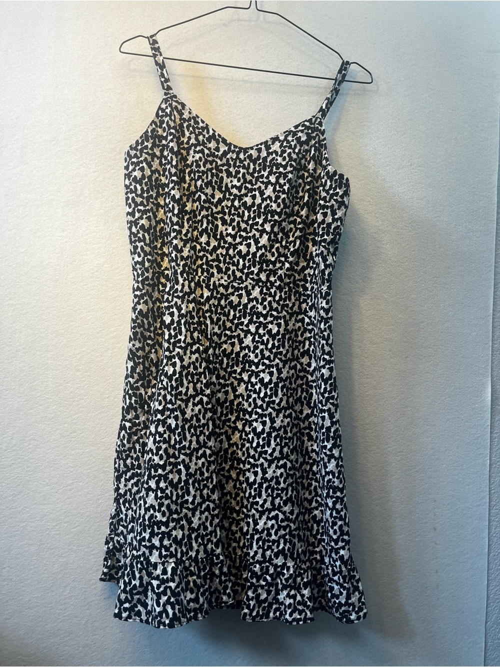 Old Navy Black and White Animal Print Mini Slip Dress